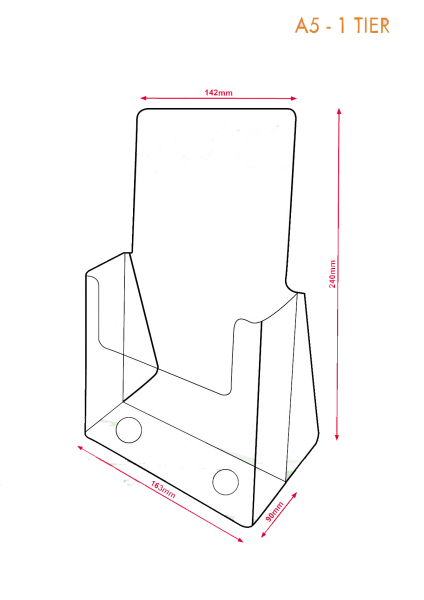 Brochure Holder (Desktop 1 Tier) – A5 Size