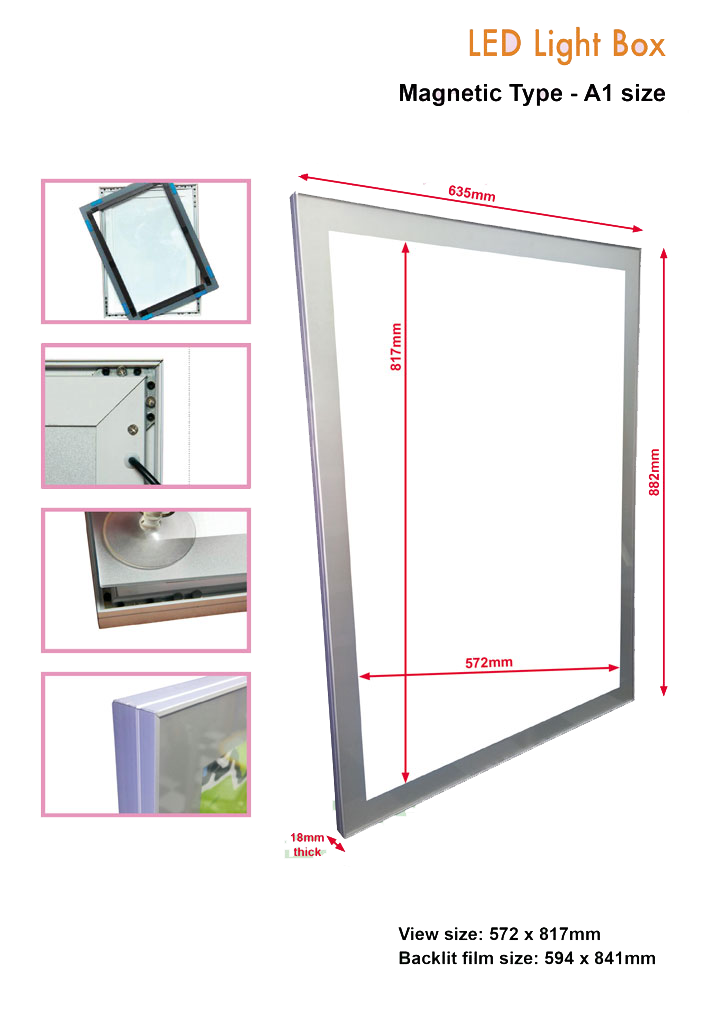 Magnetic Light Box (Silver) – A1 Size