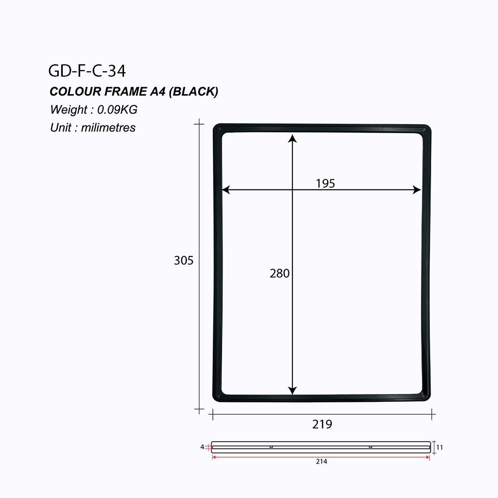 Color Frame (Black) – A4 Size