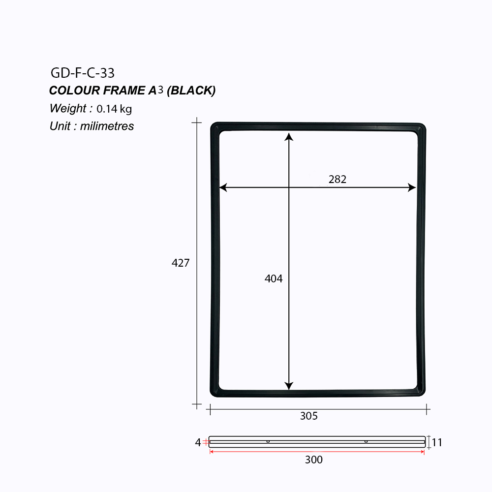 Color Frame (Black) – A3 Size