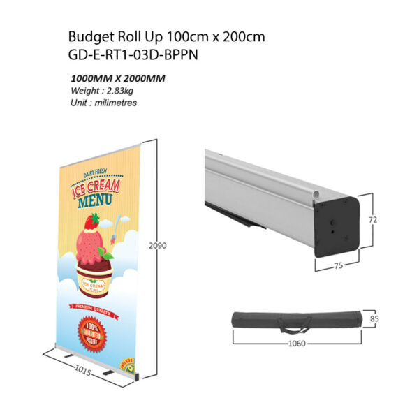 Budget Roll Up 100cm x 200cm