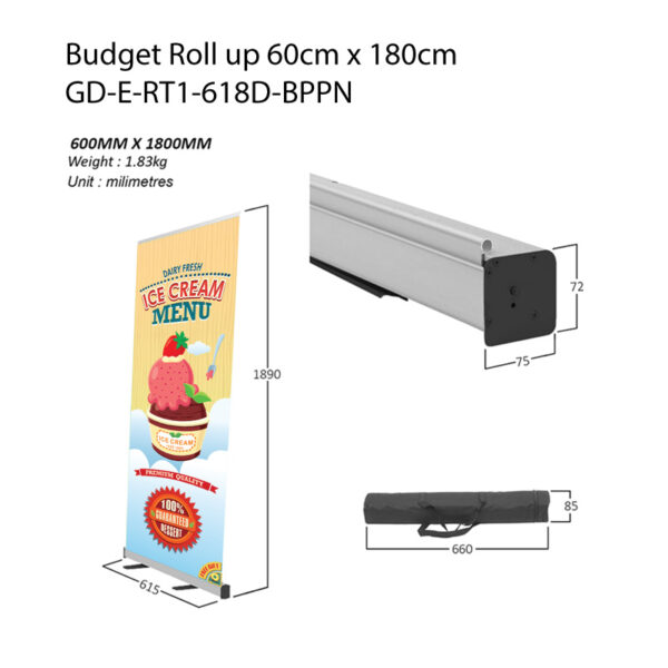 Budget Roll up 60cm x 180cm