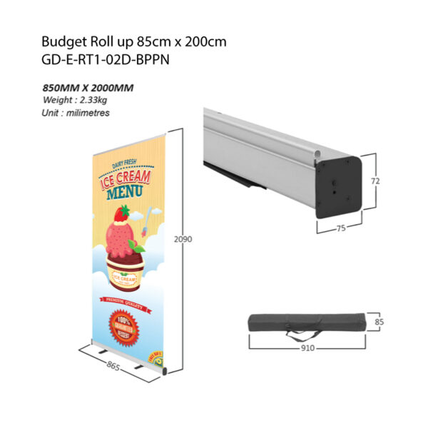 Budget Roll up 85cm x 200cm