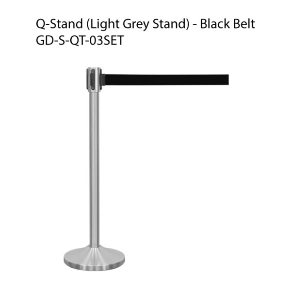 Q-Stand (Light Grey Stand) - Black Belt