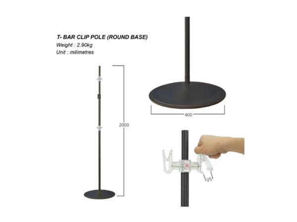T-Bar-with-Clip-Round-Base