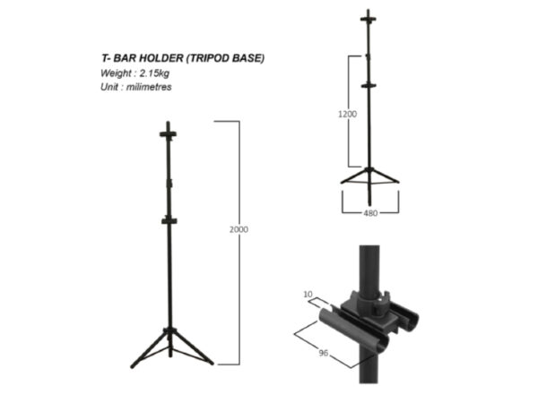 T-Bar with Holder (Tripod Base)